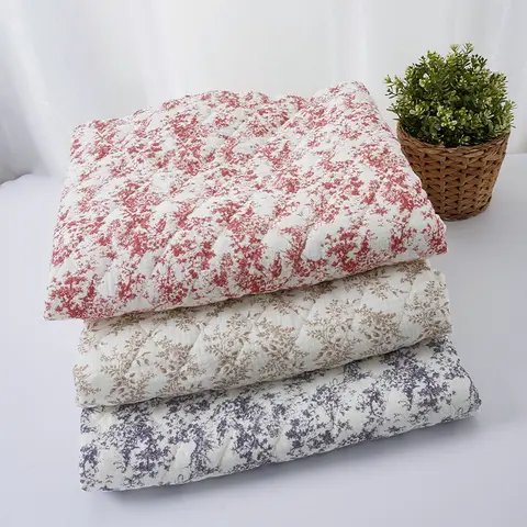 0.5m/1m/2m Pure Cotton Double-layer Crepe Thickened Quilted Cotton Fabric for Winter Coat Children's Clothing DIY Sewing Fabrics