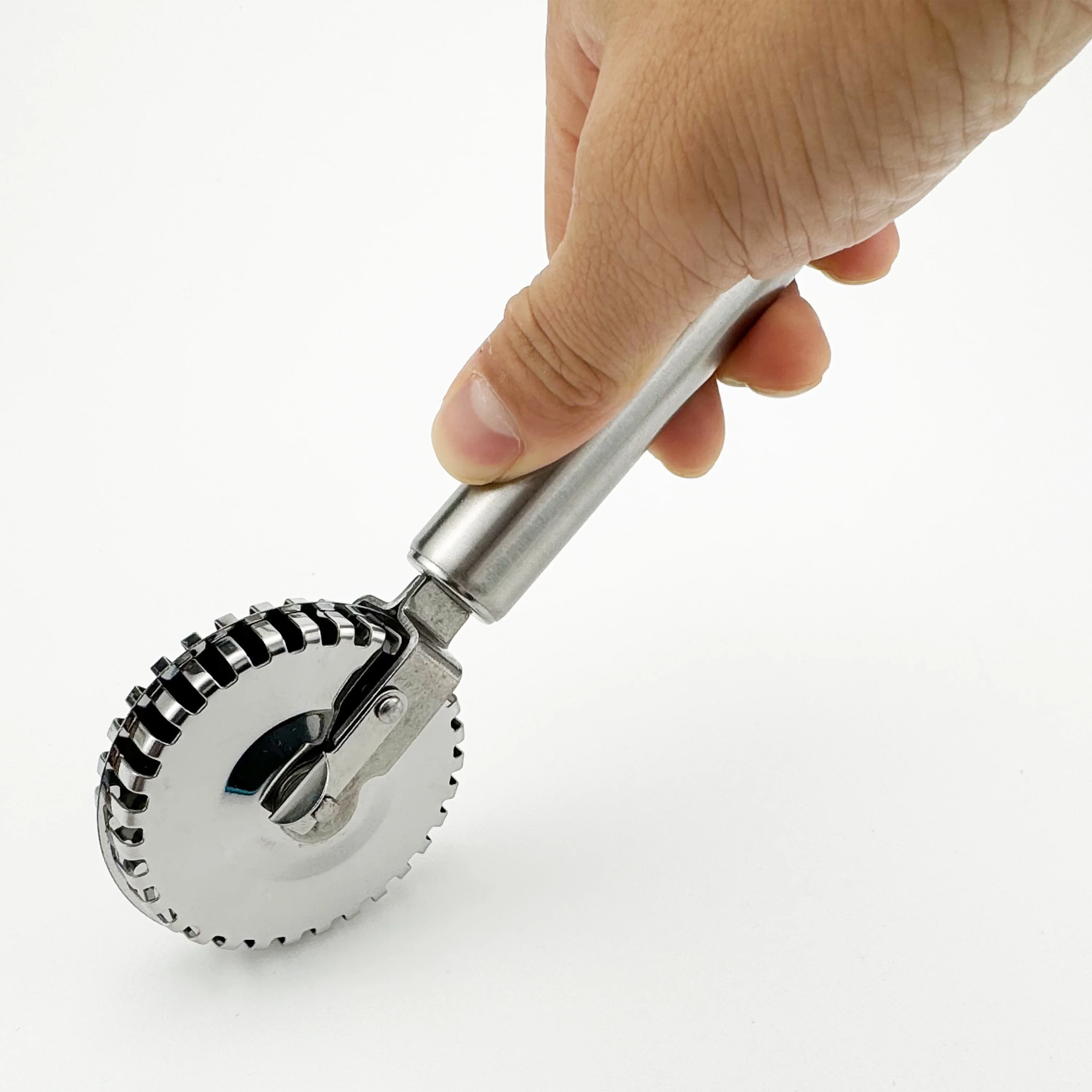 Stainless steel pastry roller edge sealing embossing knife, pie filling dumpling fancy double-sided rolling lace cutting knife