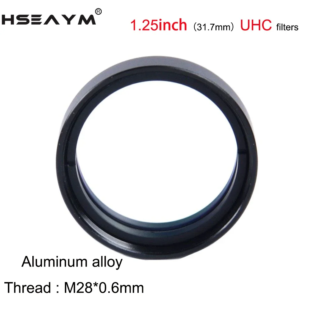 1.25 Inch Ultra High Contrast UHC Filter Light Pollution Reduction Lens Oculares for Astro Telescope Photography Aluminum Alloy