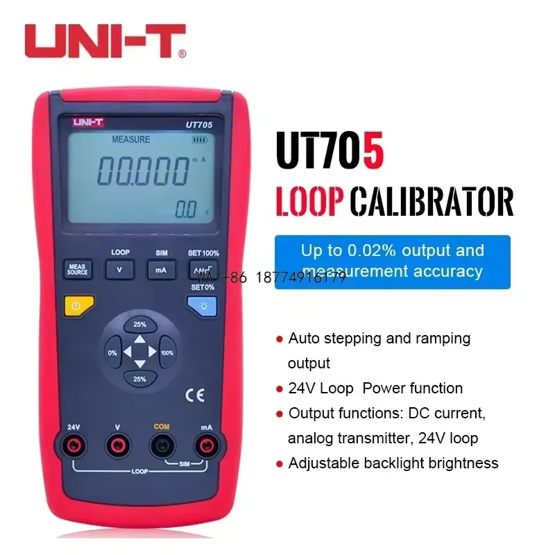 wmwmnu UT701/UT705 Handheld High Precision Single Function Temperature Calibrator DC Voltage Current Resistance Test
