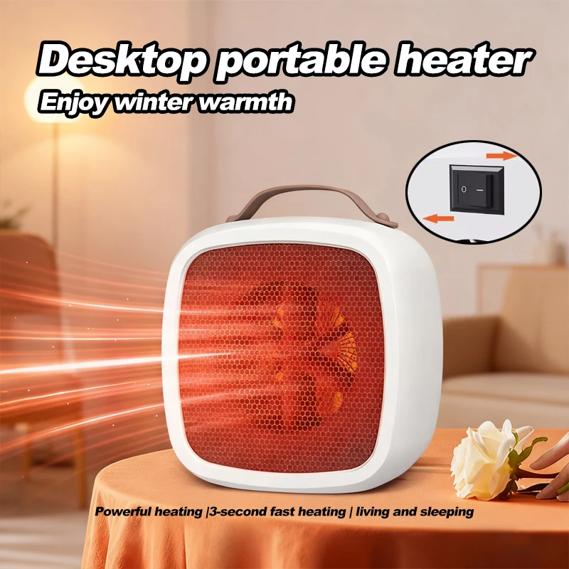 

Portable Compact Mini Heater Home Quiet Fast for Indoor Office Heating 500W PTC Ceramic Warm Air Warmer for Winter Warmer Fan