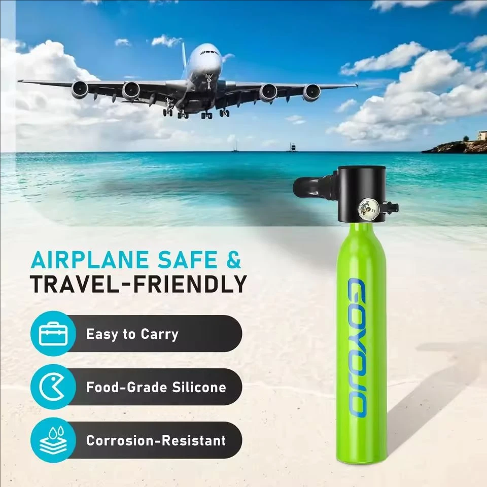 Mini Scuba Tank Diving Equipment Underwater Diving Cylinder Inflator 0.5L Outdoor Oxygen Tank 5-10 Minutes Spearfishing