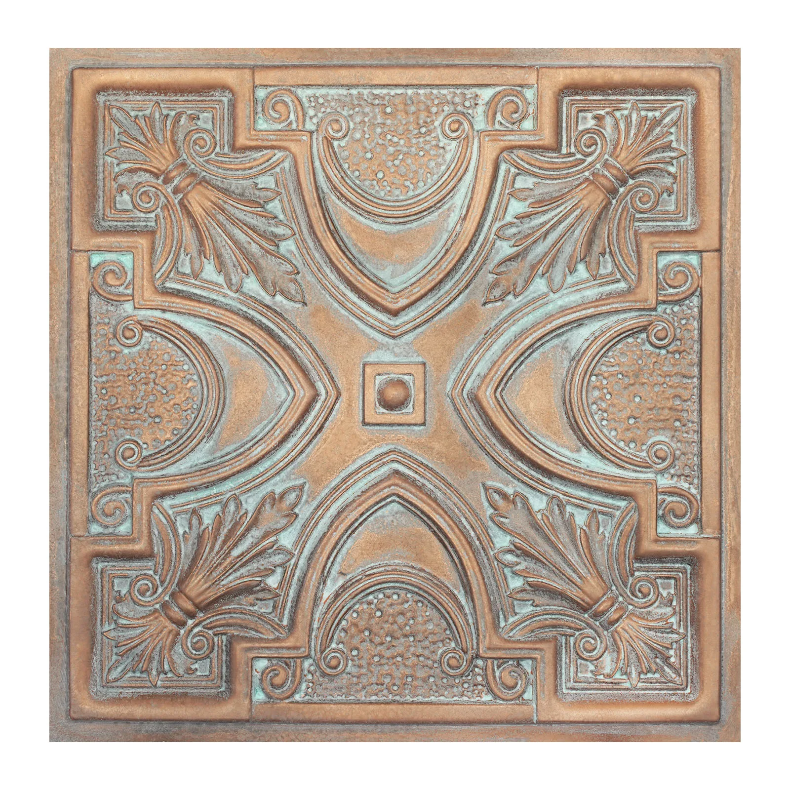 Suspended Ceiling tiles PVC Faux Tin Painting Panel (Covers/40 sq.ft.) PL11 Weather copper 10pcs