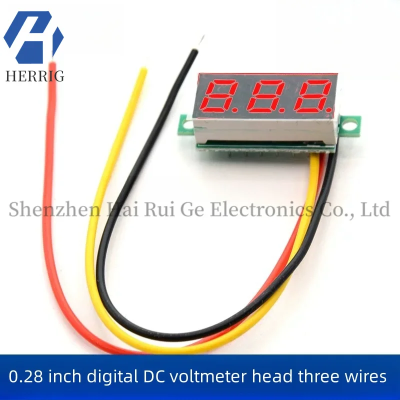 

0.28 inch ultra-small digital dc voltmeter head, digital display, adjustable, three-wire DC0-100V battery voltmeter