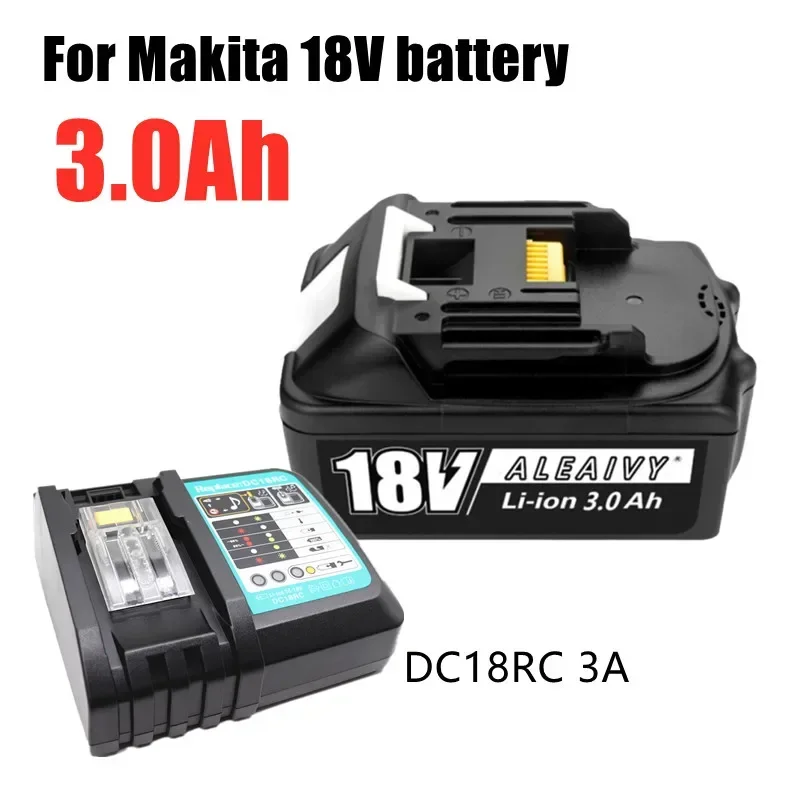 18V 3000mAh untuk mengganti Pak baterai BL1840 BL1850 BL1830 and Di peralatan dan bor listrik Makita, pengisi daya DC18RC 3A