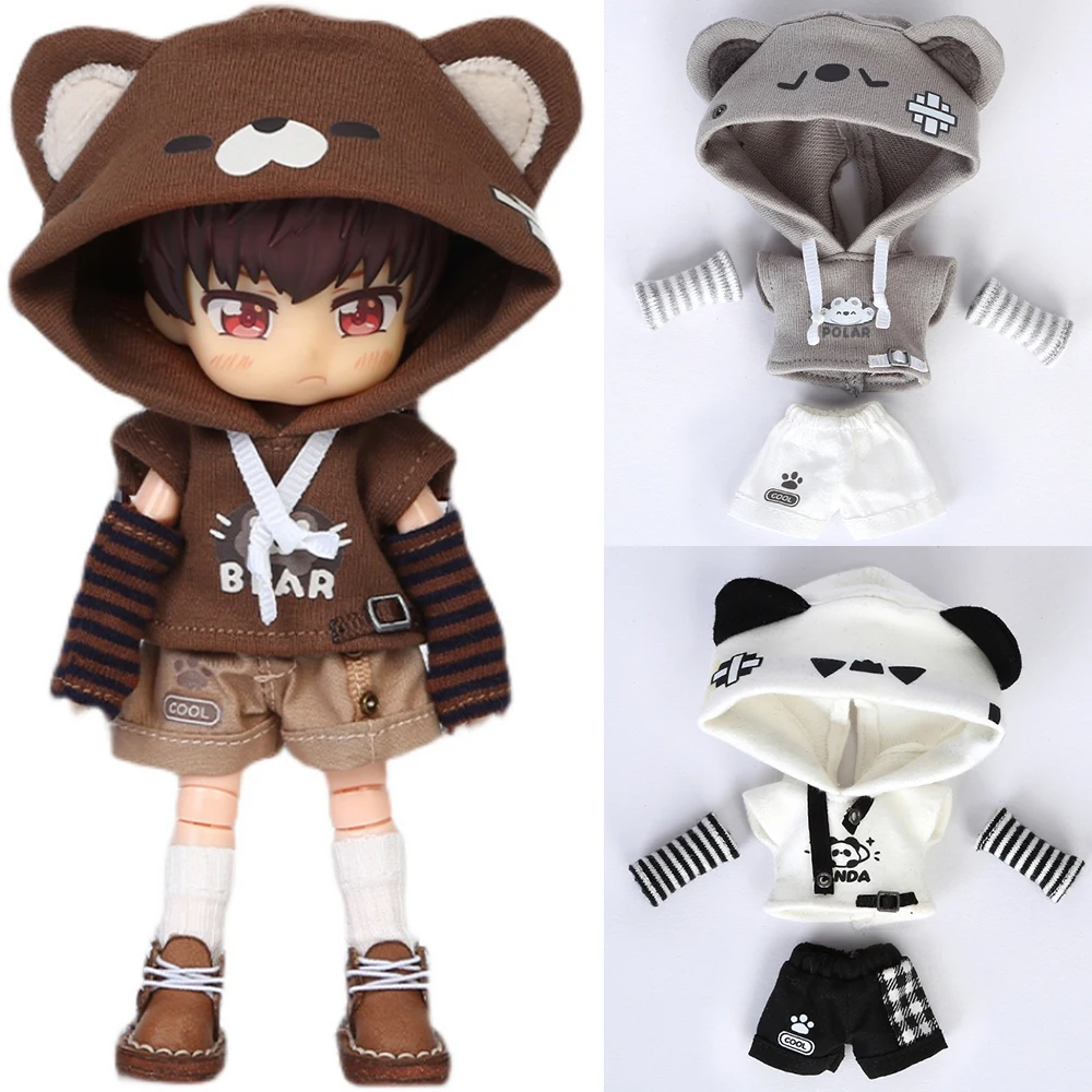 

Suki Ob11 Dolls Clothes Cute Bear Suit Hoodie And Shorts Doll Animal Clothes For Molly Doll Gsc, Ymy, Ufdoll, P9, 1/12bjd Doll