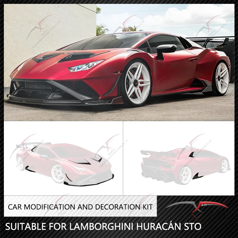 Aussehen Upgrade Kohlefaser Autoteile Body Kit Spoiler Frontlippe Seitenschweller passend für Hurricane Modifikation STO