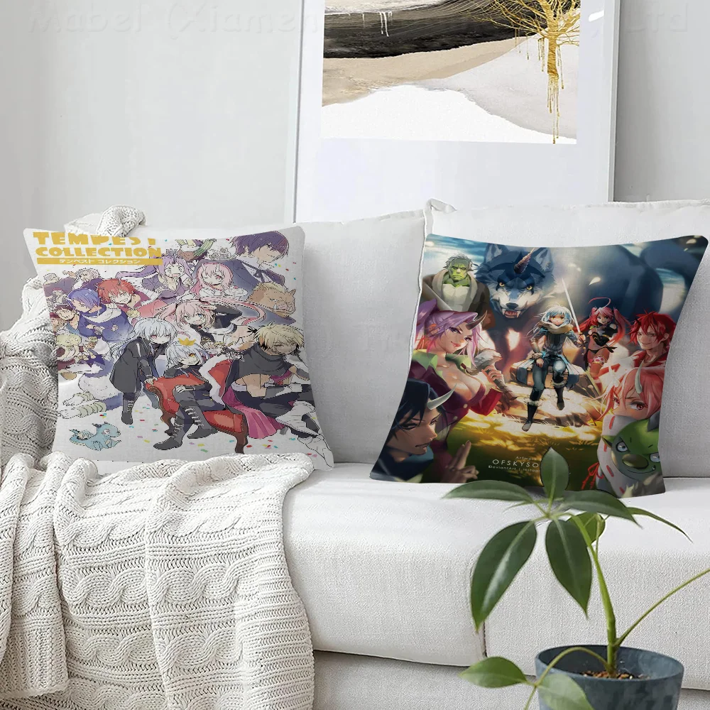 Tensei Shitara Slime Datta KenOffice Cushion Pillowcase Car Cushion Cover45X45CM Lumbar Pillowcase Sofa Pillowcover