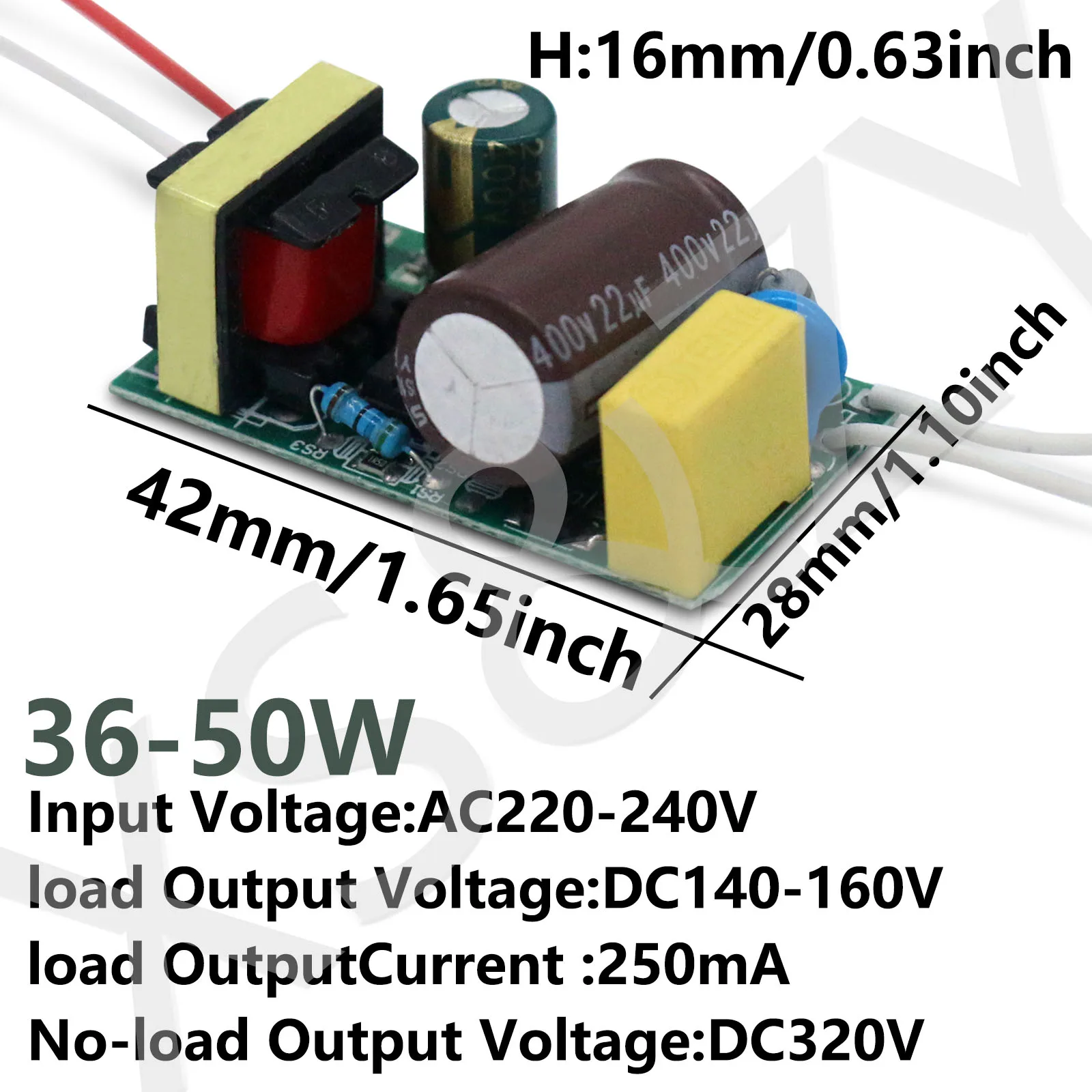 Imagem -03 - Não Isolada com Controle de Corrente Constante Leds Drive Transformadores de Iluminação Faça Você Mesmo Supply Dc90140v Dc140-160v 250ma 2536w 3650w Unidade