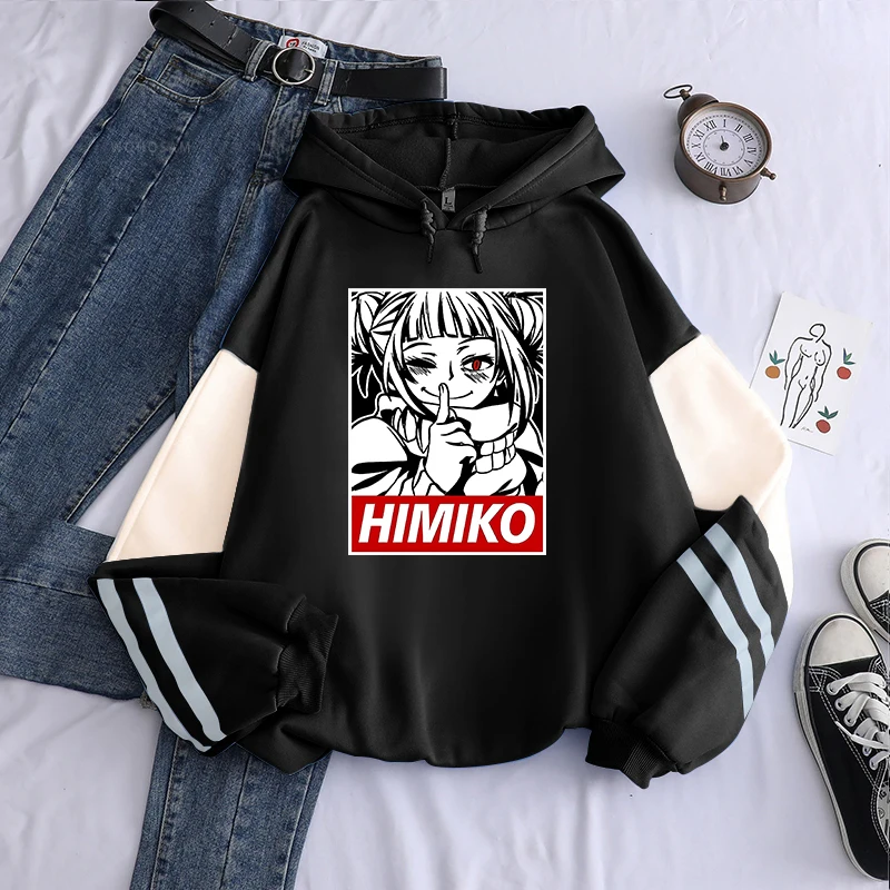 

Anime My Hero Academia Kawaii Himiko Toga Cartoon Hoodies Harajuku Retro 90s Girl Cartoon Oversized Casual Patchwork Sweatshirts