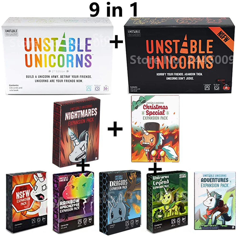 Christmas Special Nightmares Expansion Card Game, Zombie Barking Explode, Original Kitten Game, Implicando, novos unicórnios