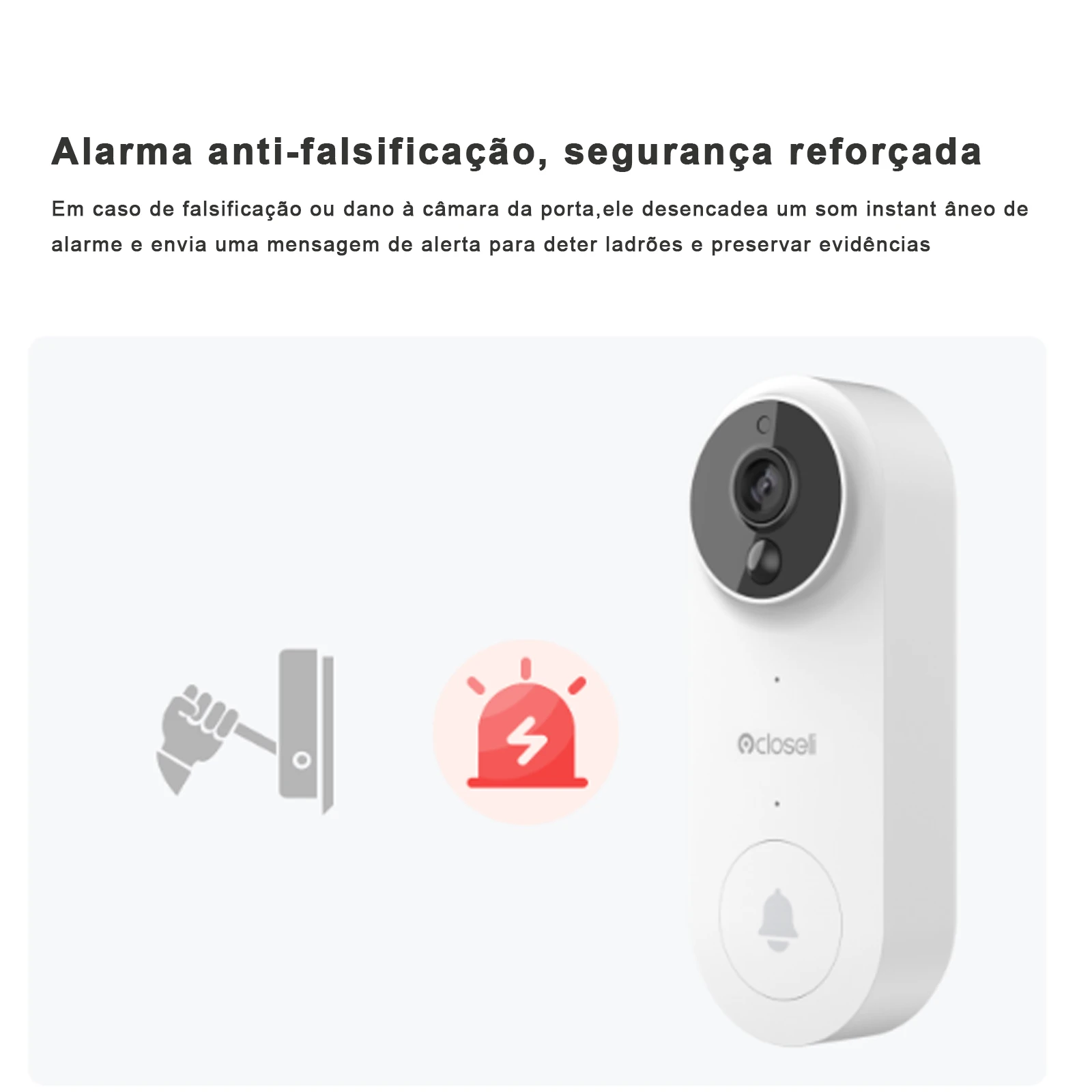 Closeli Wireless Waterproof Doorbell BR100PB2 2MP Video Intercom Door Bell with Camera Alarm Smart Home PIR Security Protection