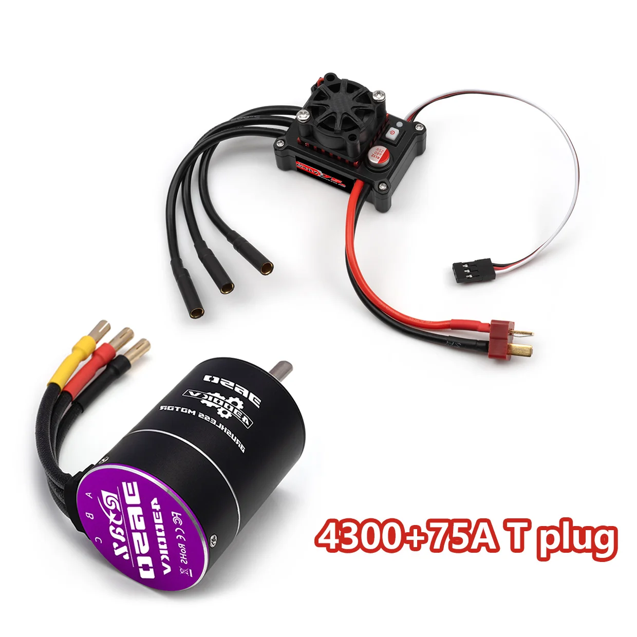 RC Brushless Waterdichte Power Combo 75A/480 ESC 3650 3.175mm As voor 1/10 SCX10 TRX4 RC Auto Truck Racing/Off-Road/Hoge Snelheid ​