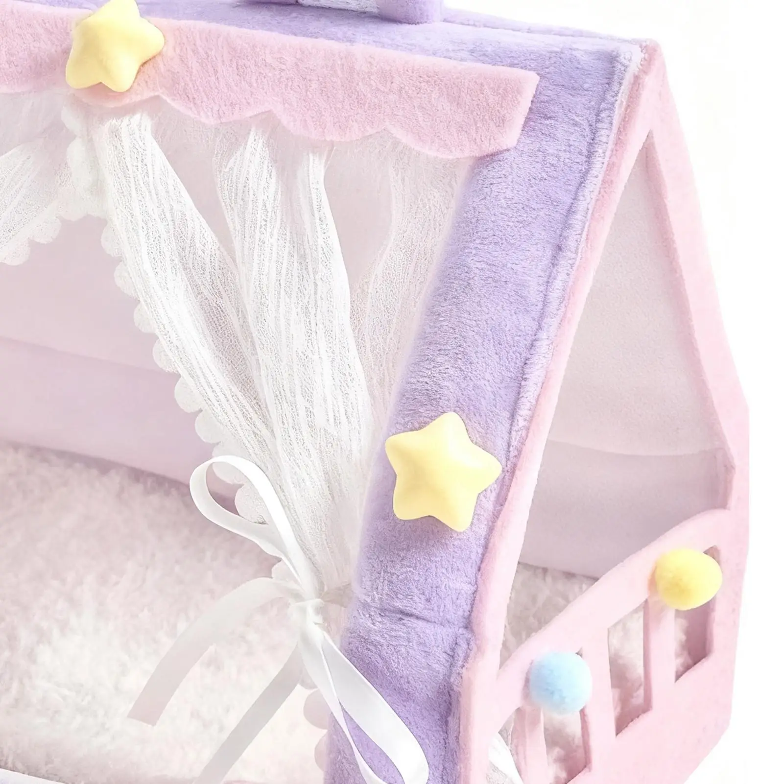 Baby Doll Crib Adorable Miniature House Tent Design Toy Cribs For Baby Dolls For GirlToddler Kids Play Nursery Pretend Play Home