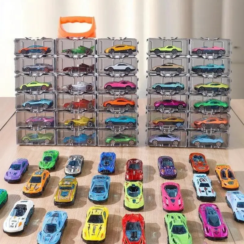 Alloy Toy Car Display Holder Stackable Transparent Plastic Storage Box 1/4/6/8/12 PCS for Home Collection Showcase Organizer