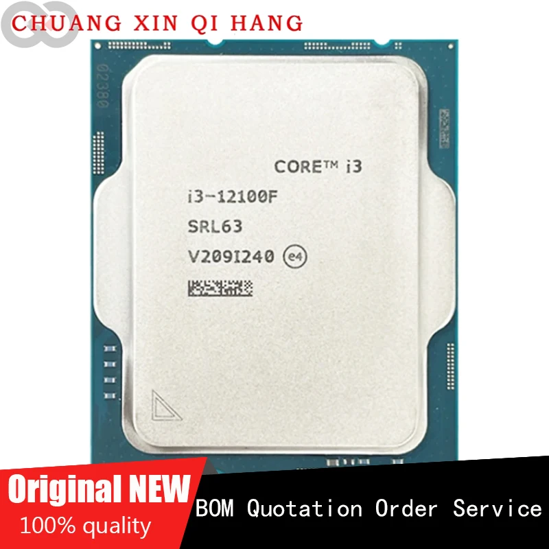 

Used for Intel Core I3 12100F i3-12100F 3.3GHz Quad-Core 8-Thread CPU Processor L3=12M 58W LGA 1700