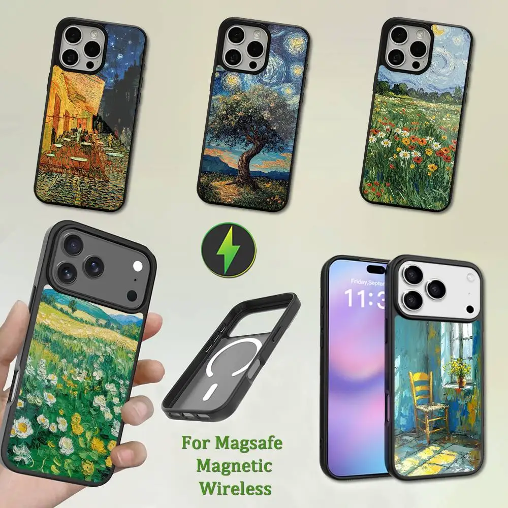 

Painting G-Gogh Art Phone Case For iPhone 13,12,11,16,15,17,14,Pro,Max,Plus,Mini,Magsafe,Magnetic Wireless Charging