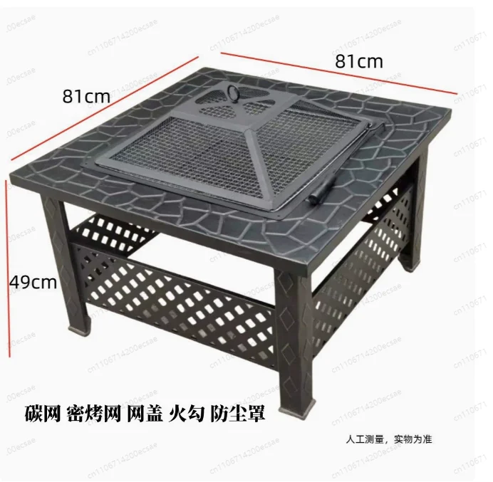 Surrounding Tea Making & BBQ Stove Full Set - Outdoor Courtyard Square Stove for Tea Ceremony & Barbecue Gatherings