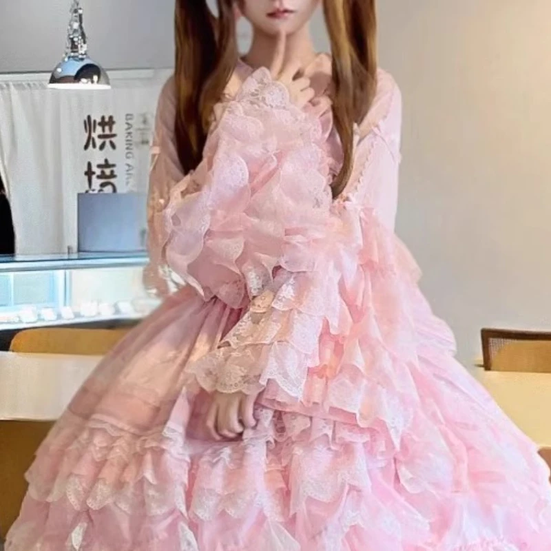 الأصلي لوليتا جي كم قميص الفتيات المرأة الحلو لطيف الدانتيل طويلة الأكمام قميص داخلي الخريف لوري لو اليومية أسفل القمم Mujer #4