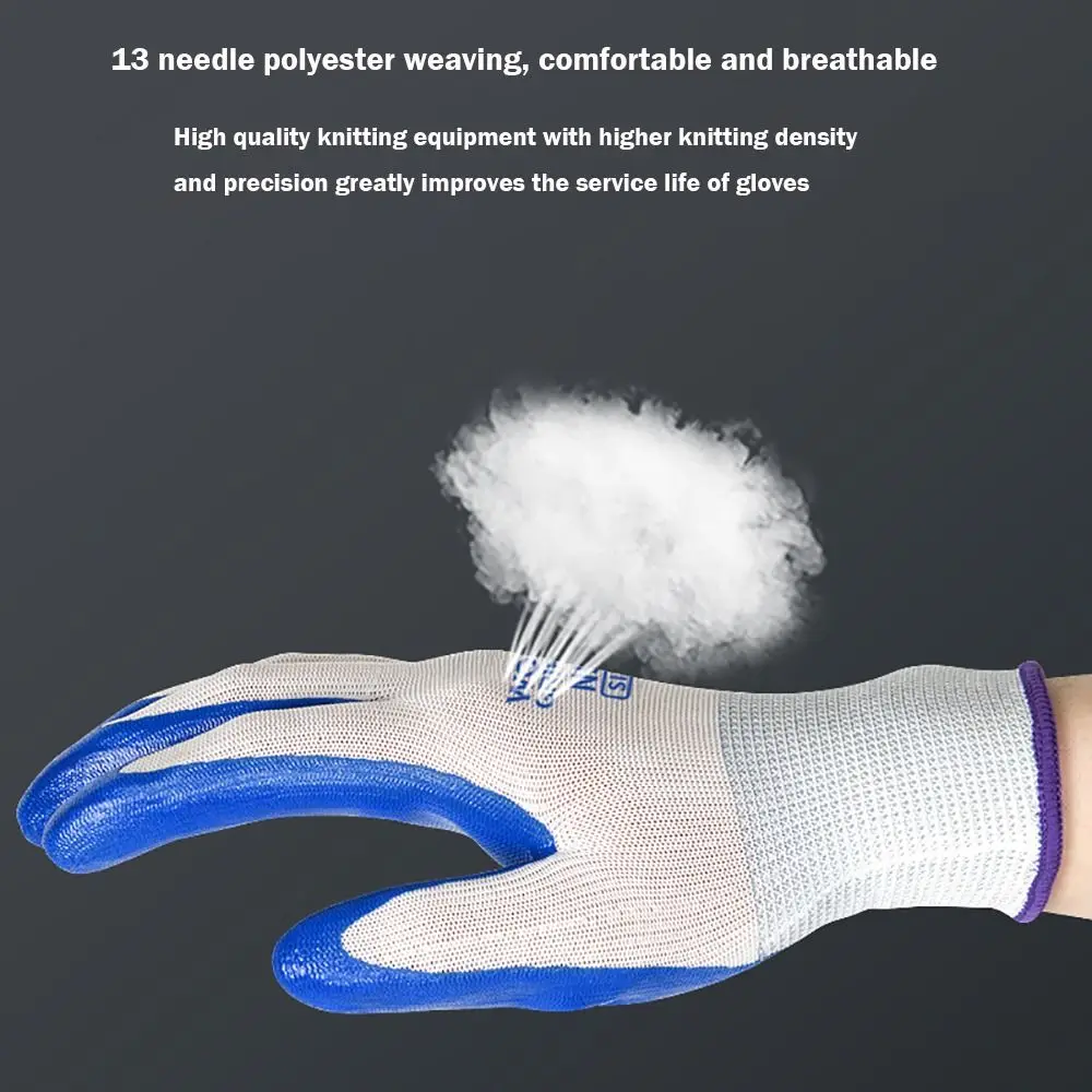 Atmungsaktive Nitril-Nitril-Handschuhe, Nylon-Arbeitshandschuhe, Arbeitsschutz, Bau