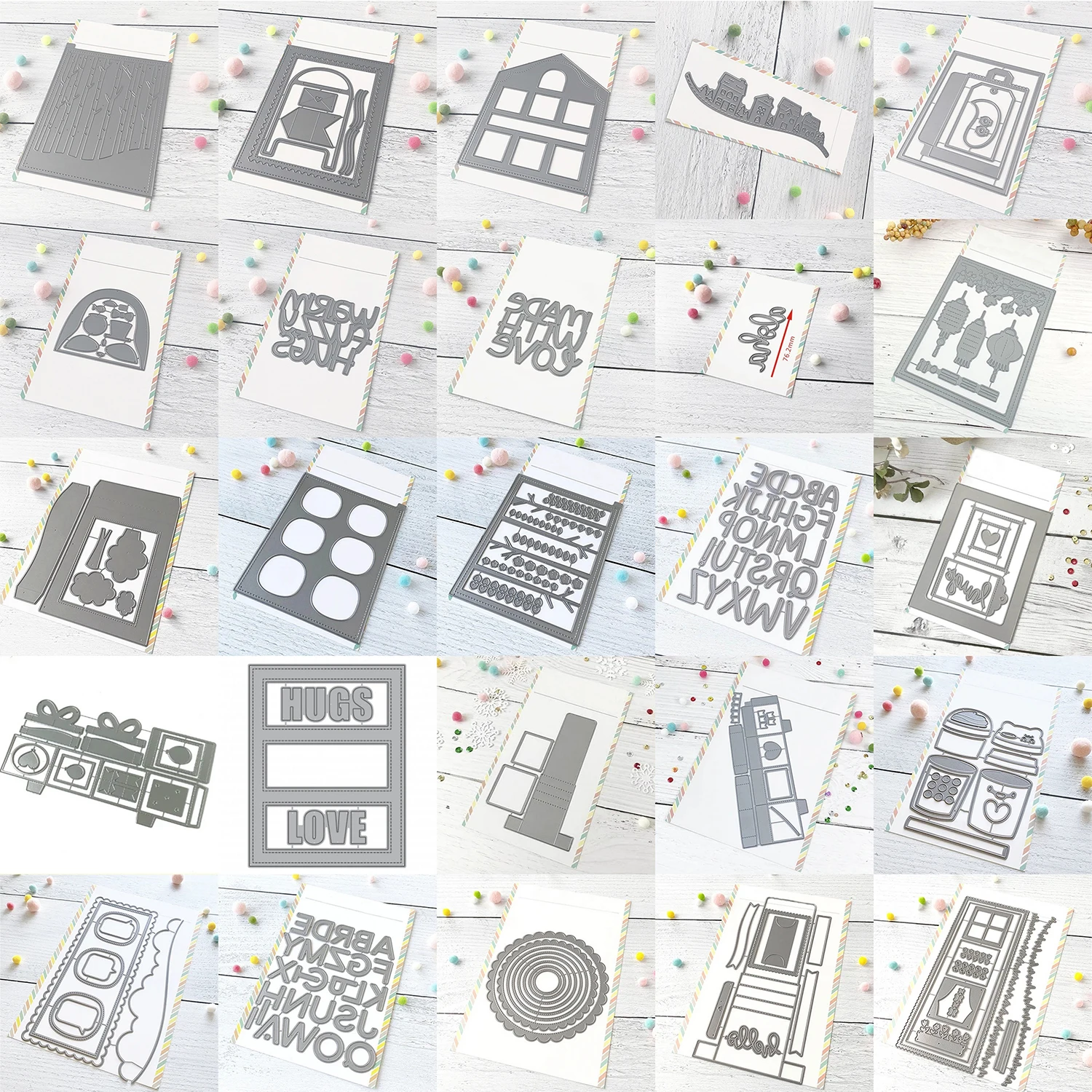Headliner Alphabete Stanzformen Slim Window Dressing Metallstanzungen für DIY Scrapbooking Album Kartenherstellung Dekoration Papier Cra
