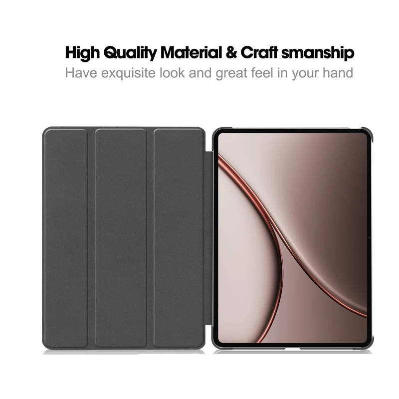 PU Leather Case For OnePlus Pad 2 3 Pad 4 Pro OPPO Pad 4 5 Pro 13.2 Inch Trifold Stand Hard Shell Shockproof Smart Tablet Cover