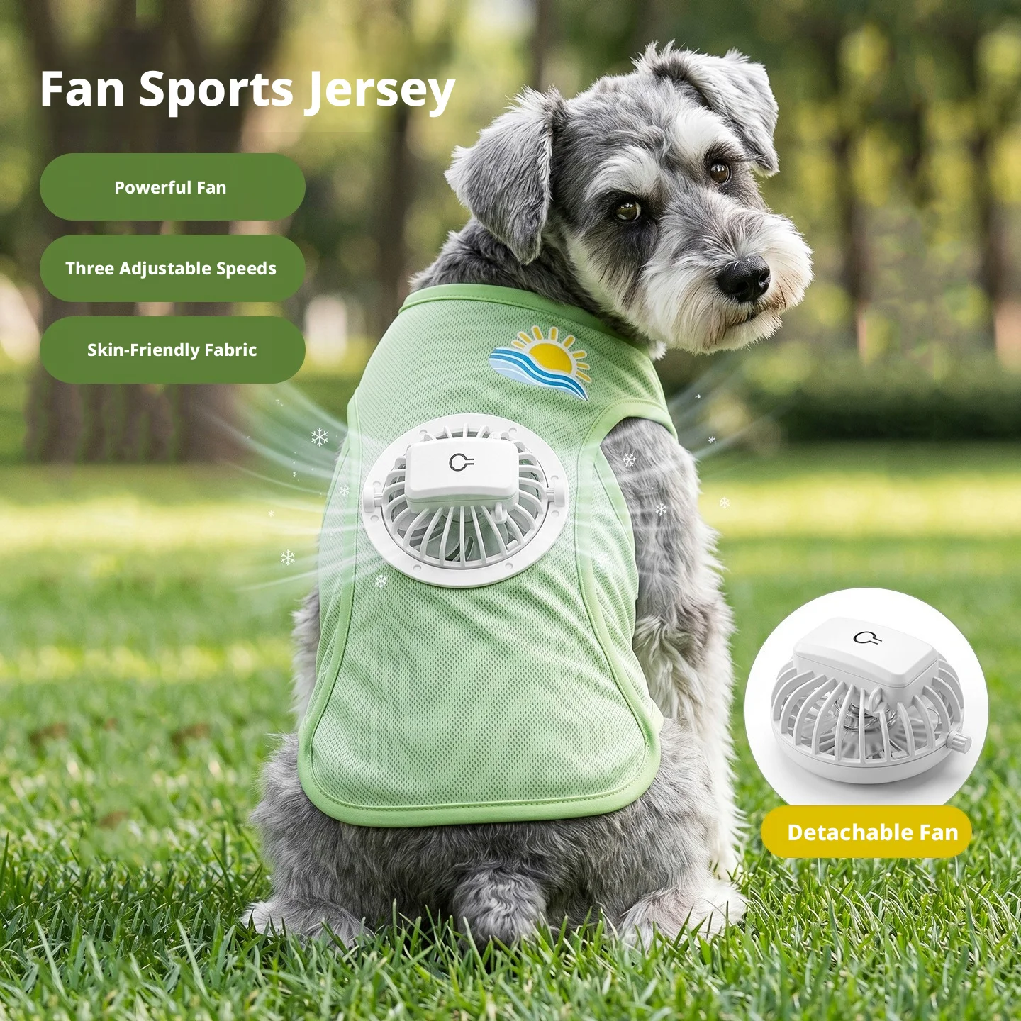 2026 Sunproof Dog Vest with Fan Removable USB Charging Cooling Dog Vest Easy To Clean 3-speed Wind Setting Pet Mesh Clothes