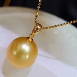 16MM Fashion Golden Shell Pearl Pendant Necklace 18inch Holiday gifts Lucky Party Beautiful Gift   Wedding