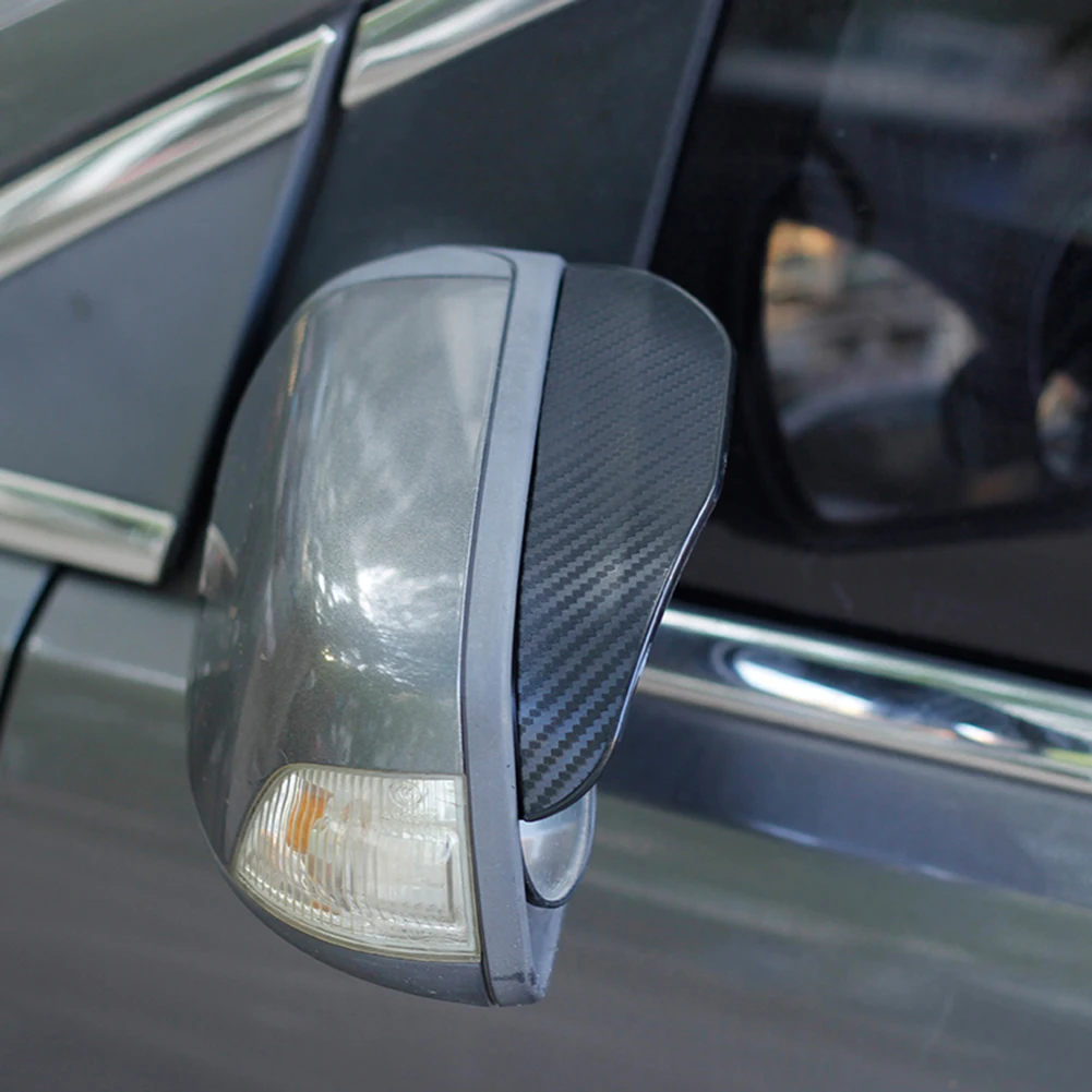 2pcs Cross-Border New Carbon Fiber Texture Automotive Rearview Mirror Rain Eyebrow Cover Reversing Mirror Rain Shield