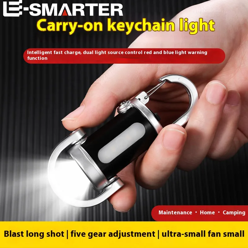 

Rechargeable Keychain Flashlights 800 Lumens EDC COB Work Light 7 Modes Emergency Keychain Light for Walking Searching Hiking