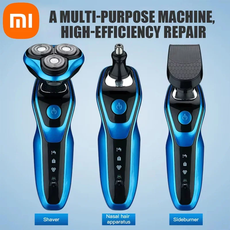 Xiaomi Electric Shaver 3-in-1 Rotary Razor Beard Trimmer Rechargeable Hair Cutting Shaving Machine Clipper for Men Waterproof