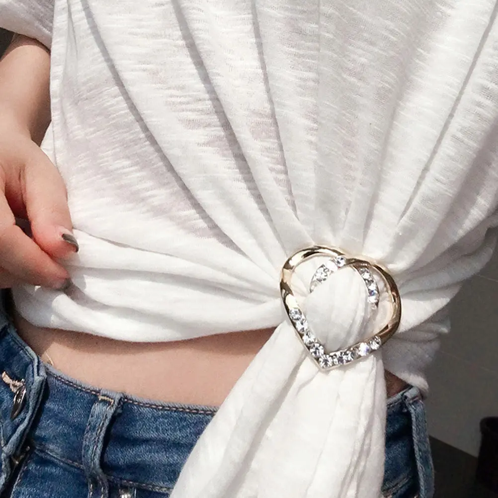 

8 Pcs Rhinestone Scarf Clasp Delicate Polished Elegant Accessories Women Top Knotted Shiny Stylish