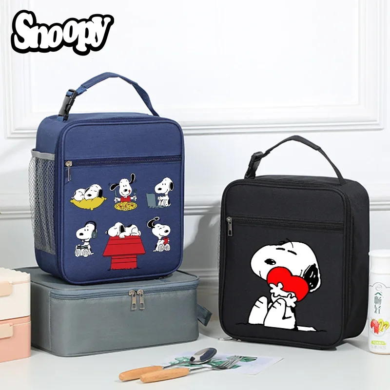 

Термосумка для обеда Snoopys: утолщенная, с охлаждающим элементом, водонепроницаемая, портативная, изолированная, милая, для пикника и активного отдыха, подарок