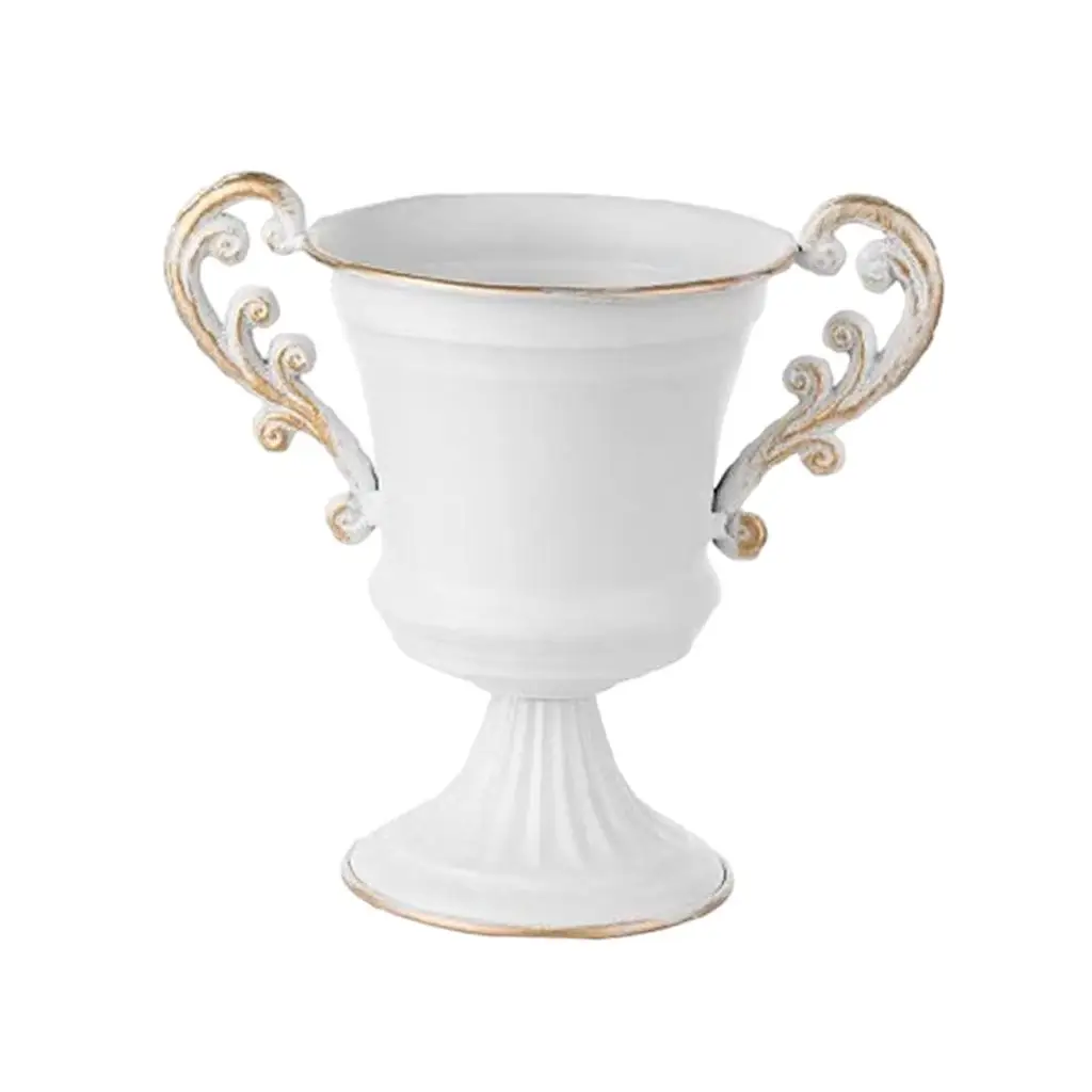 Flower Vase Metal Bowl Urn Plant Pot Dried Flower Filler Table Decors for Home Living Room Centerpieces Decor