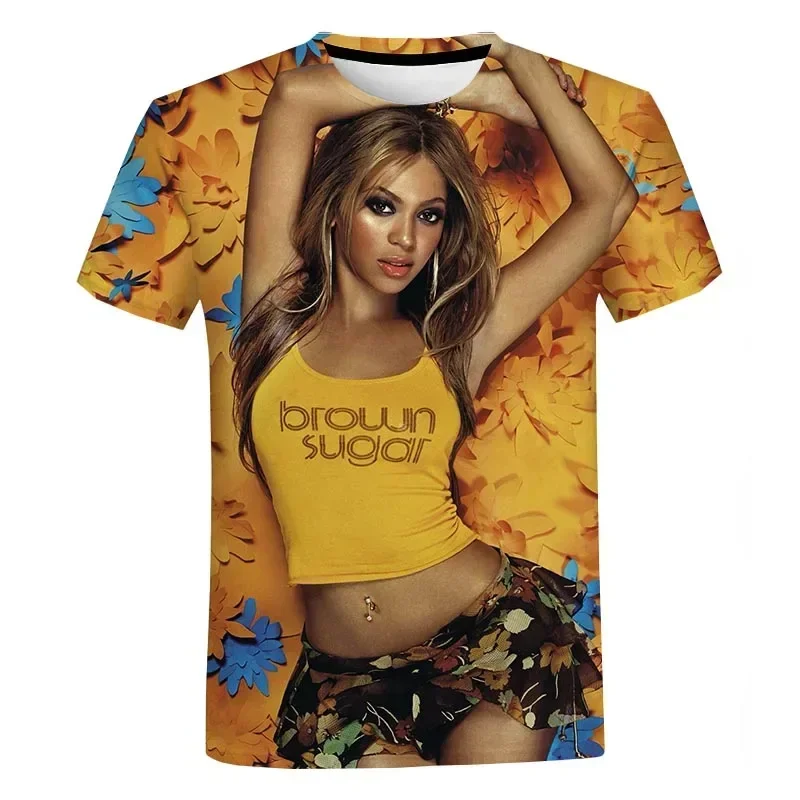 

Fashion Casual Beyonce 3D Printed T-shirt Summer Personality Round Neck Short Sleeve Hip-hop Harajuku Street Oversized T Shirt