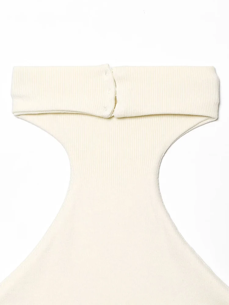 TFMLN Sukienka bez ramiączek z odkrytymi plecami dla pań Elegancki patchworkowy wzór Bez rękawów Odkryte plecy Letnie solidne sukienki w kształcie litery A Nowość