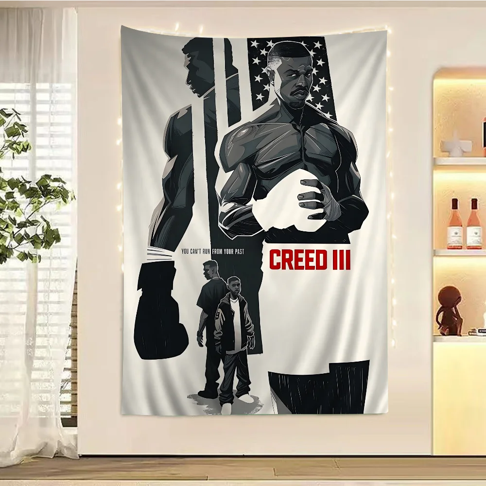 Film Creed III Cartoon Tapestry Art Science Fiction Room Home Decor Wall Hanging Sheets