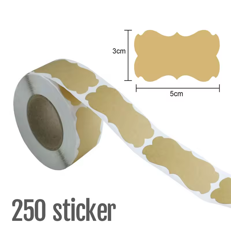 1Roll Kraft Paperblank Can Write Name Self-adhesive Sealing Gift Stickers Home Packaging Seal Labels Rectangle - Image 6