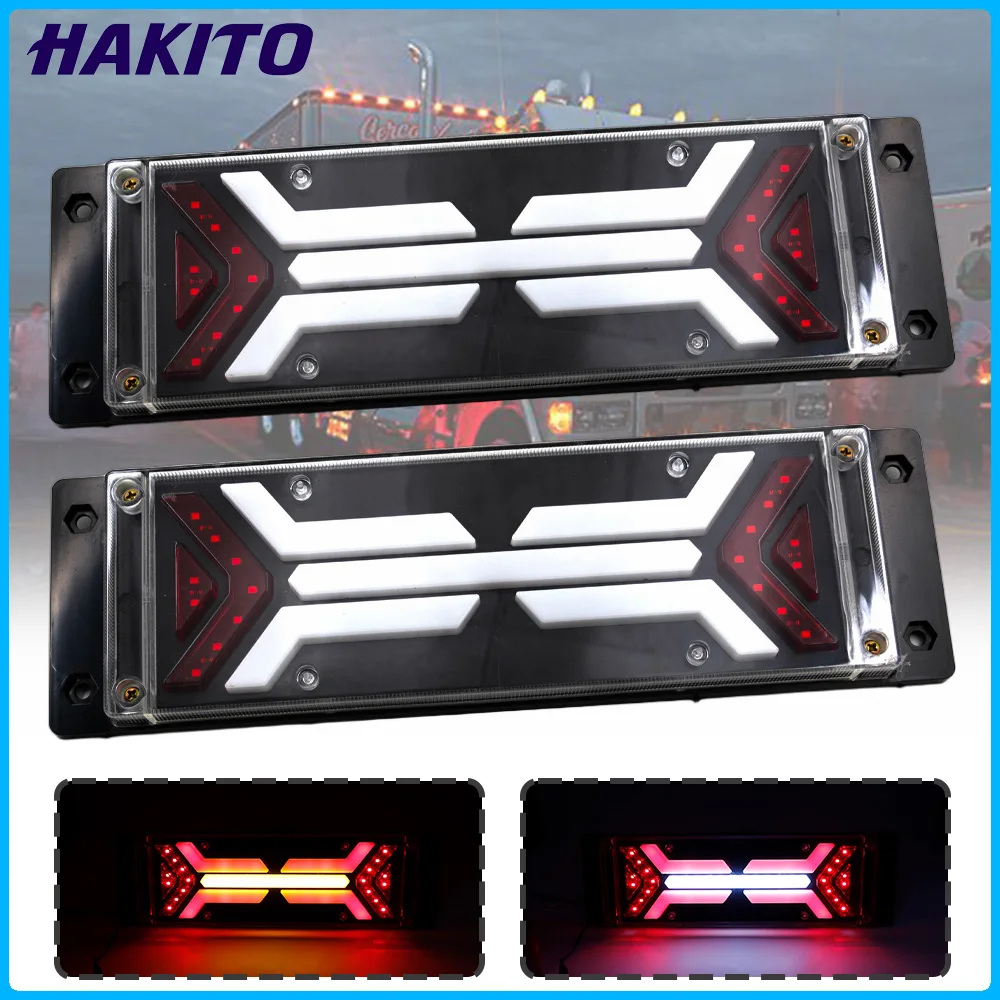 

2PCS 12V Tail Light LED Combination Turn Signal lamps Brake Lamp Safety Reversing Light 12V Lights Trailer Truck Tractor Camper