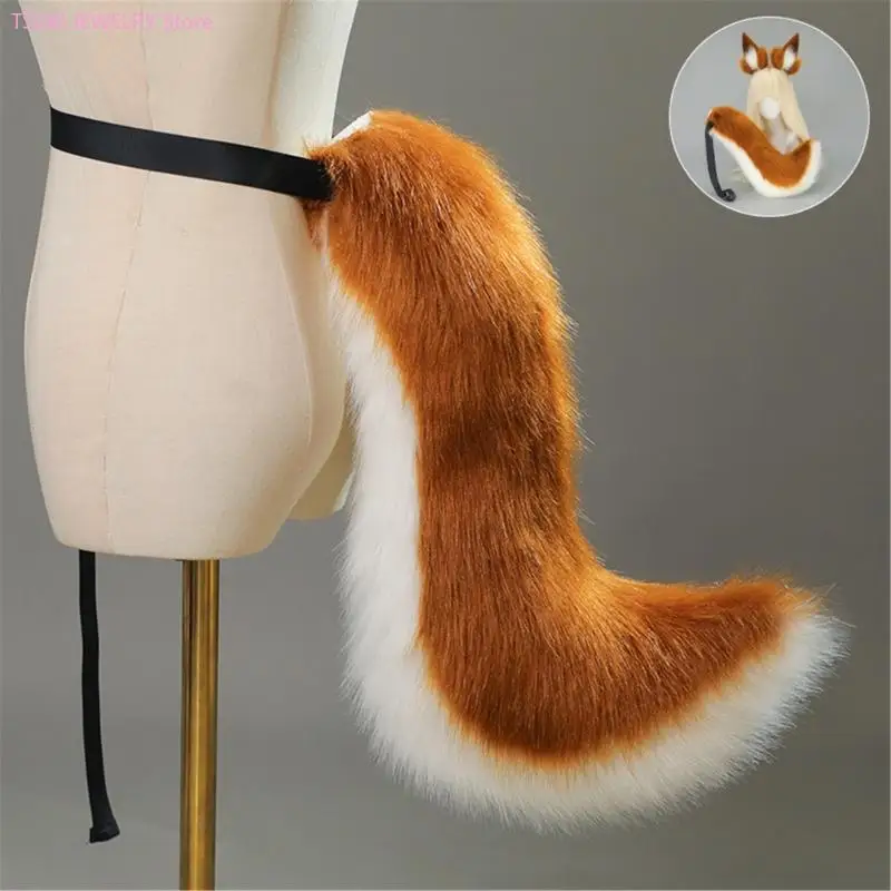 62KE – ensemble d'accessoires pour oreilles chat, faux cheveux, bandeau, queue en fourrure pour fête d'halloween événement