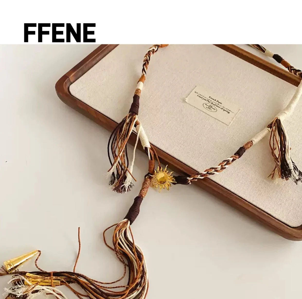 

Hand-woven rope fringe hot sale sunflower waist chain retro ethnic style versatile waist accessory bohemian luxurious accessorie
