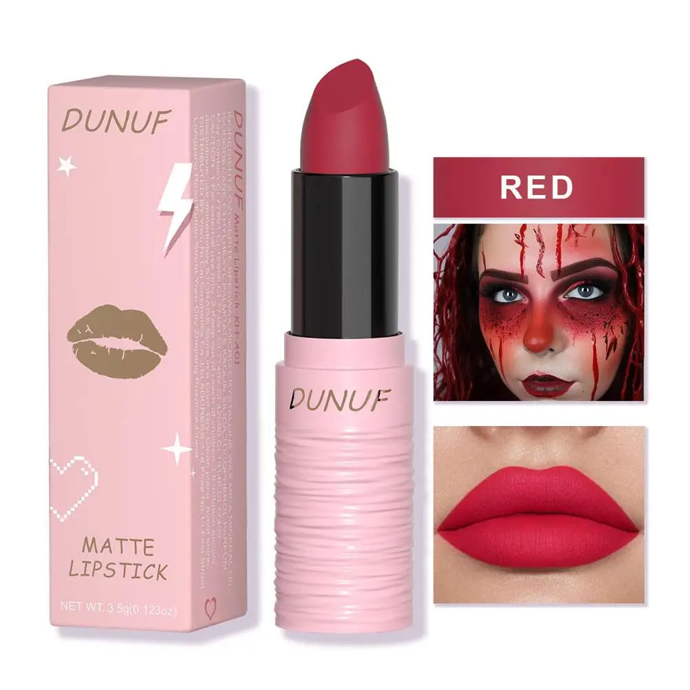 Rouge à Lèvres Halloween 256 Longue Durée et Étanche pour Femme, Produit de Maquillage Cosmétique, Brcorporelle, Visage Universel, U3N7, 6 Documents