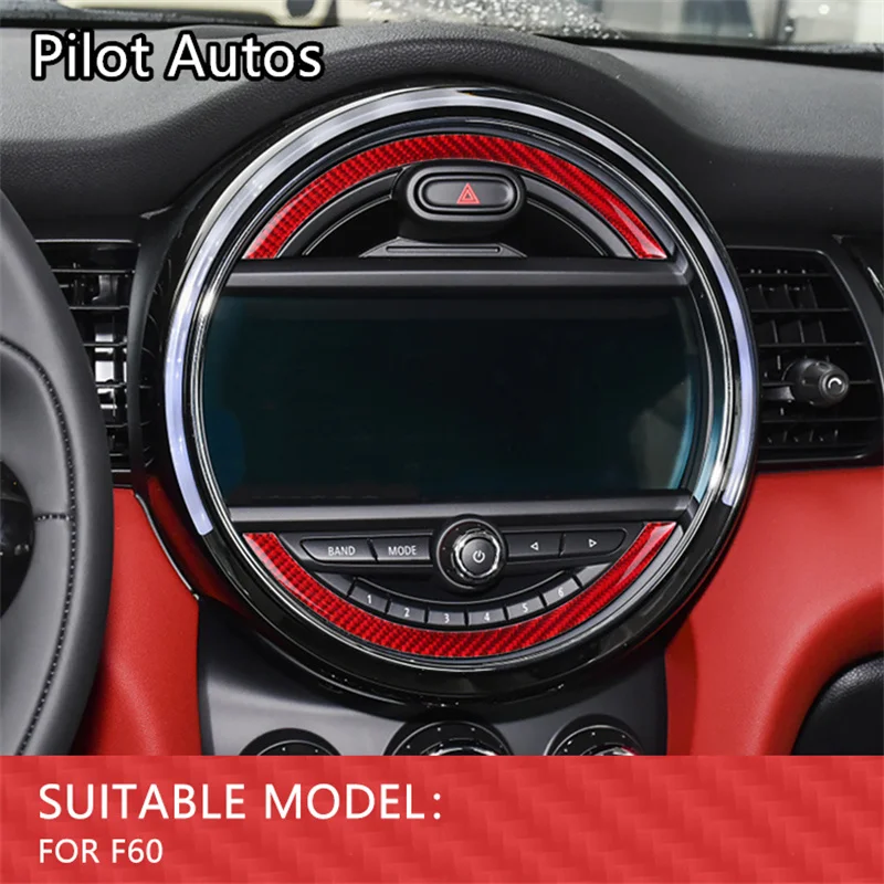 

For Mini F60 Dashboard Top And Button Genuine Carbon Fiber 3D Sticker Interior Accessories