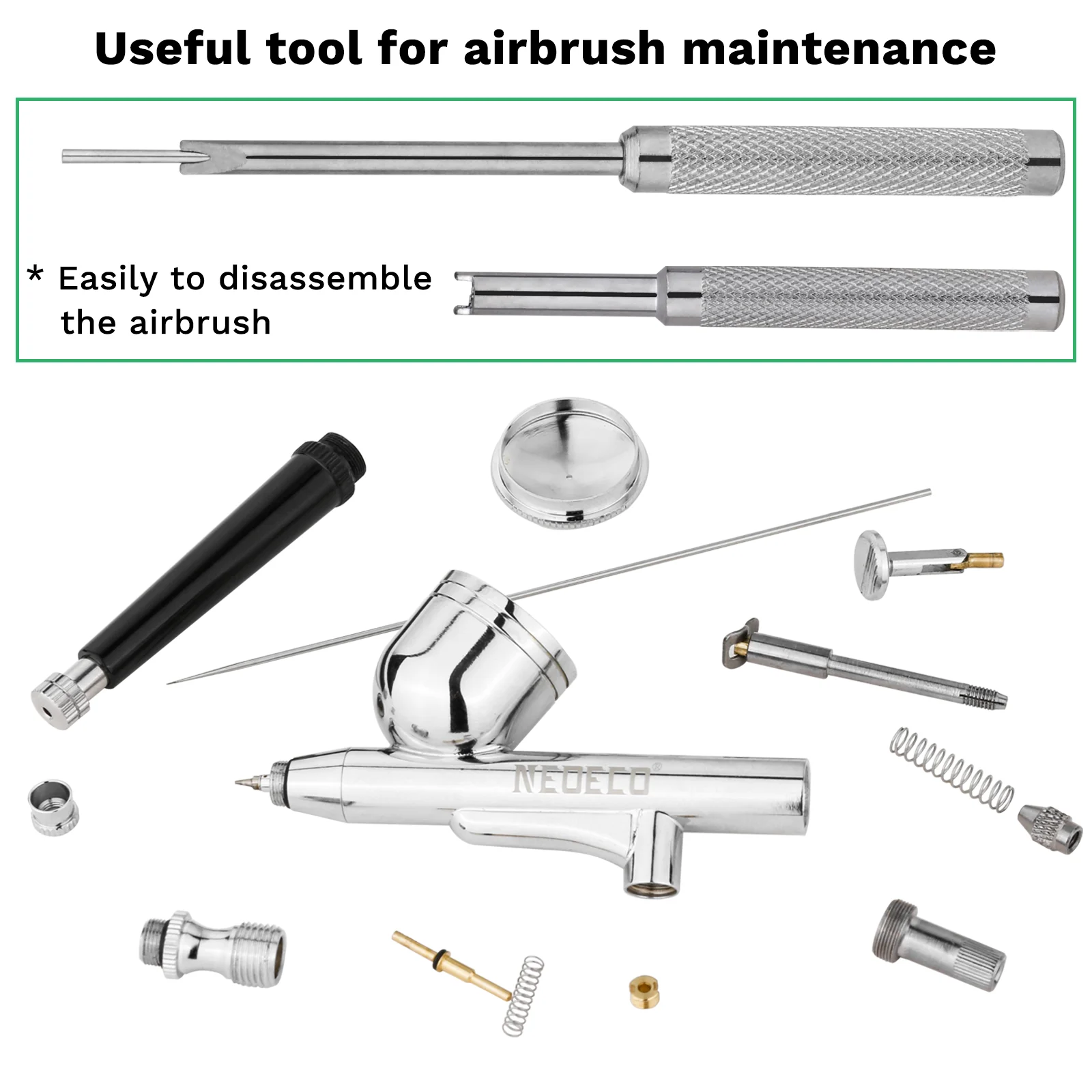 Pro Airbrush Parts Removal Repair Tool Bar Cleaning Disassemble Install Maintance for Air Brush Brass Part Painting Supplies