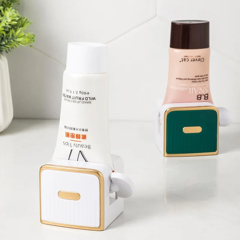Toothpaste Manual Squeezer, Wall Mounted Toothpaste Dispenser, Bathroom Non Perforated Facial Cleanser and Hand Cream Squeezer