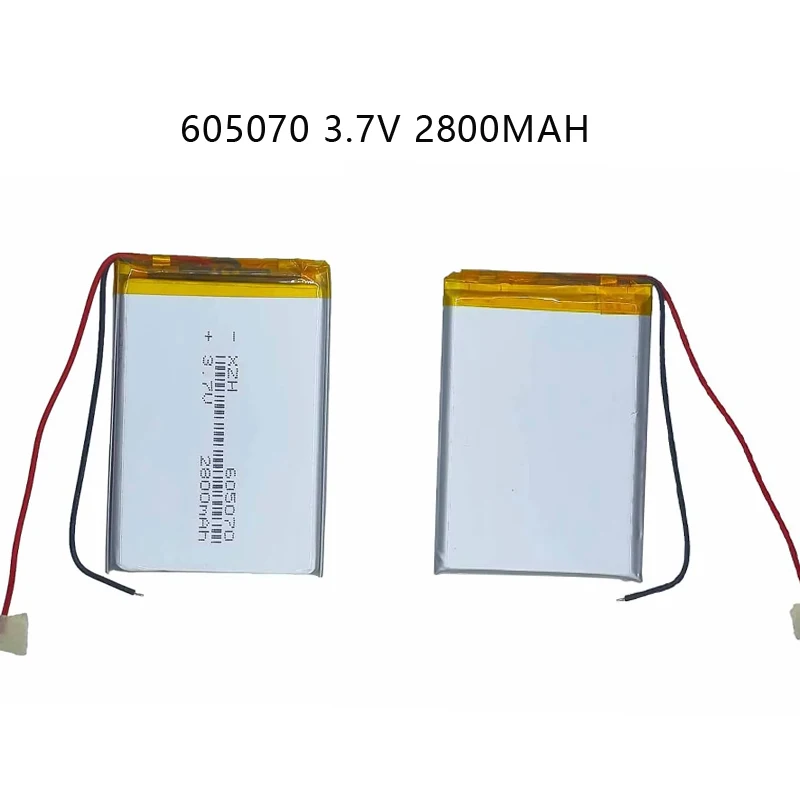 1-10pcs 3.7V 605070 2800mAh Polymer Lithium Battery for Bluetooth Speakers Reading Pens Mosquito Repellent Lamps