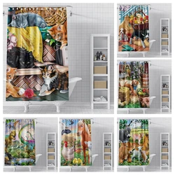 home shower Oil painting style curtains for bathroom waterproof fabric bathroom Curtains modern shower curtain 180x200 240x200