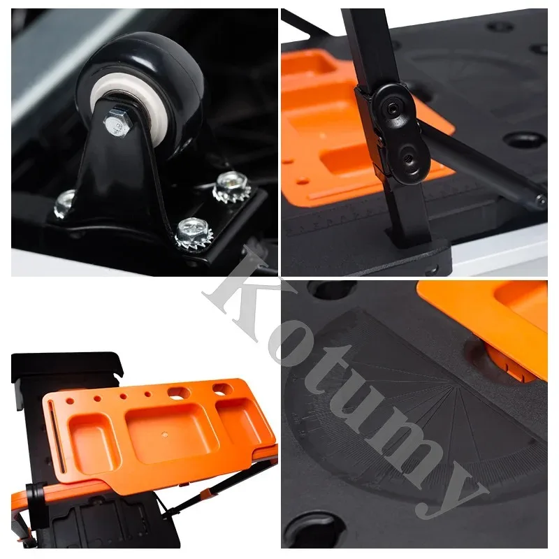 منضدة عمل محمولة 7 في 1، طاولة عمل متعددة الوظائف قابلة للطي، حصان، سقالة، شاحنة يدوية، زجاج سيارة #6