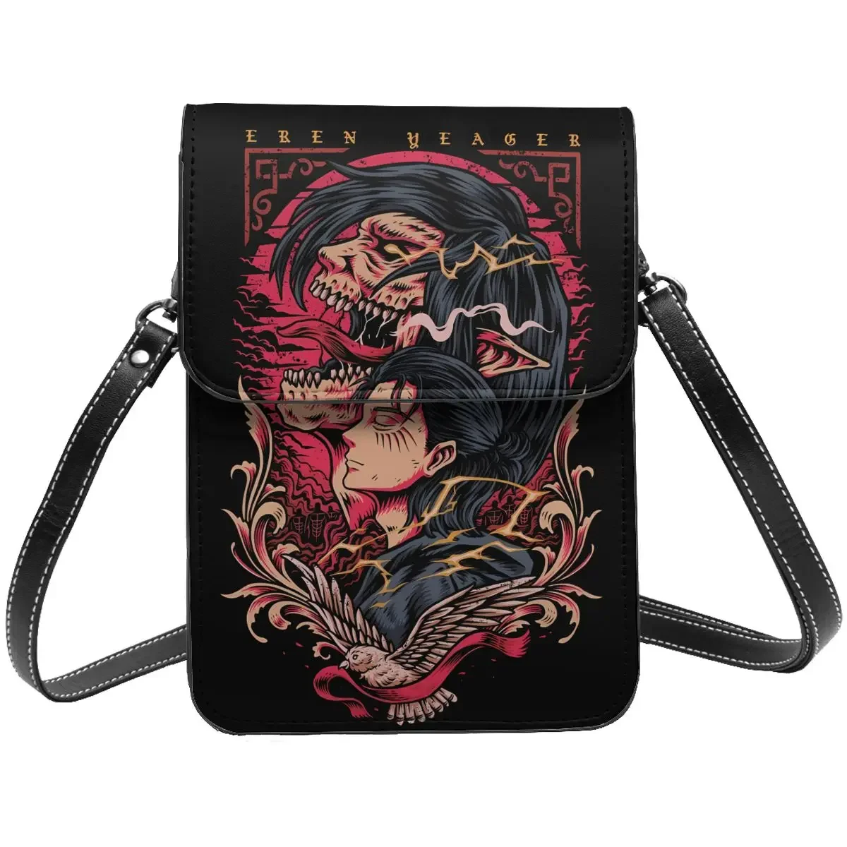 

Anime Attack On Titan Crossbody Wallet Cell Phone Bag Shoulder Bag Cell Phone Purse Adjustable Strap