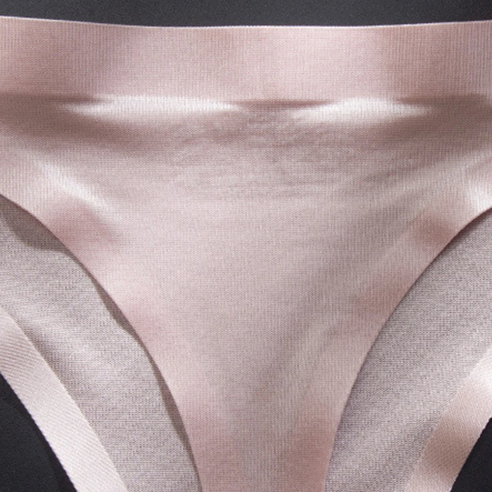 

Сексуальные прозрачные трусики-стринги из ледяного шелка с низкой посадкой, женское повседневное бесшовное спортивное простое нижнее белье